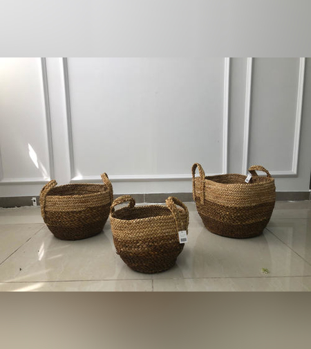 סט 3 סלסלות קש