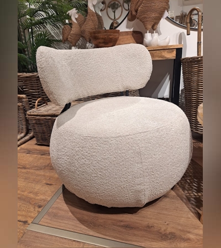 כורסא בד בוקלה צבע בג'