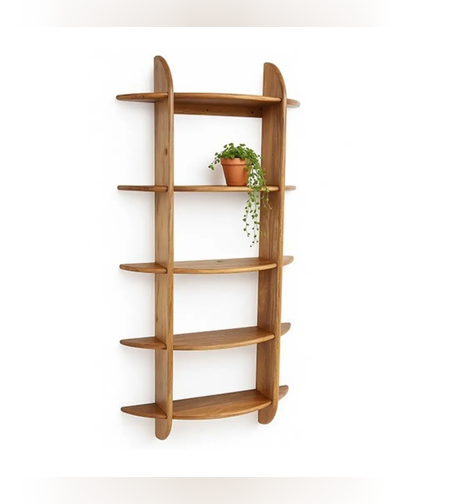 מדף תלייה דקורטיבי עשוי עץ מנגו טבעי
