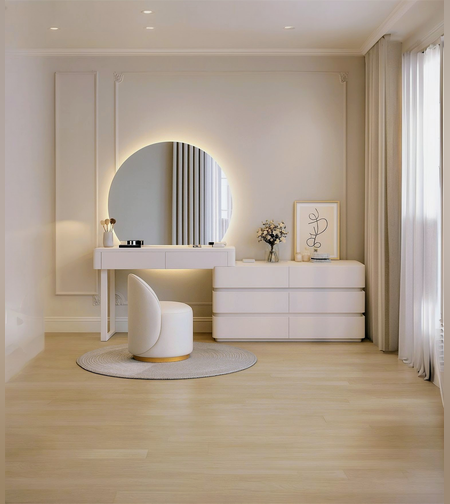 שידת איפור מודרנית בלבן – דגם לני חדשה(הזמנה קודמת)