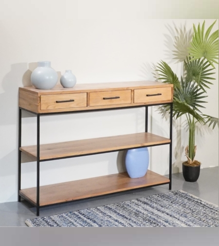 קונסולה עץ מלא 1.20/35/80