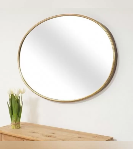 מראה מתכת זהב עתיק. מידות: 77\62 ס