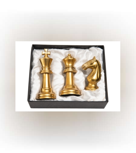 סט כלי שחמט צבע זהב גובה 14- טימבר עיצובים