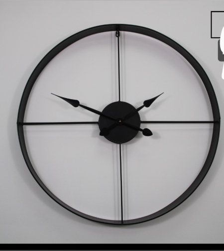 שעון שחור קוטר 80