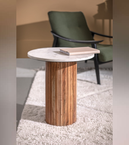 שולחן צד מרגט ווייט מרבל