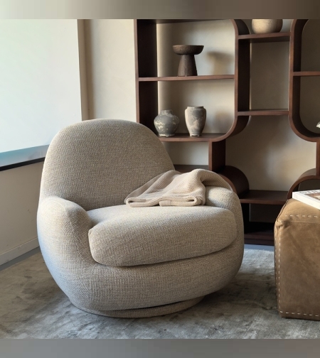 כורסא מסתובבת לייברטי בד מוקה