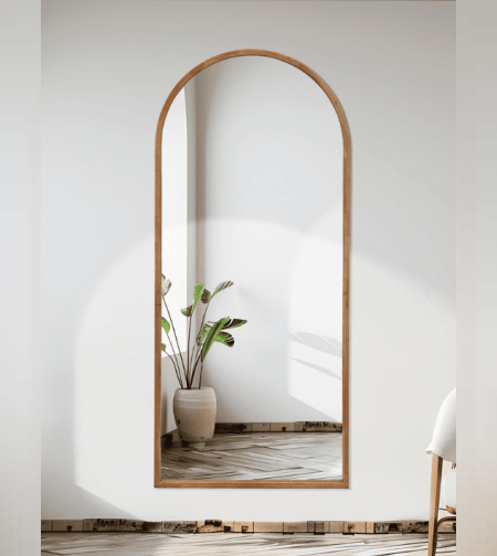 מראה קשת עם מסגרת עץ