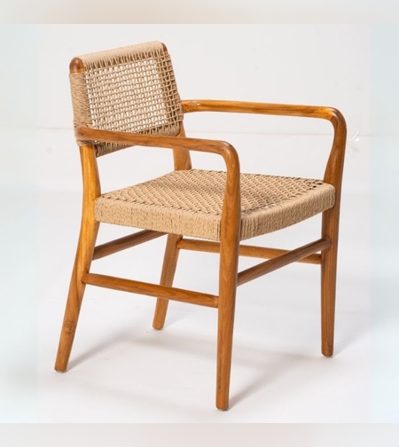 New Lawas כסא אוכל וראטן סינטטי עם ידיות