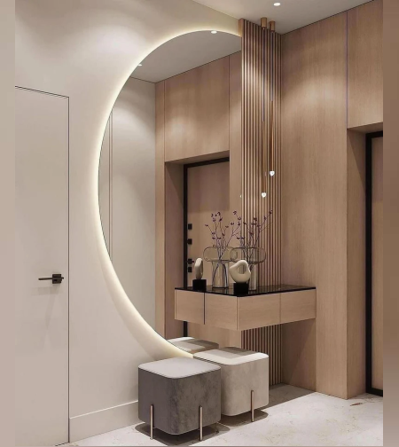 מראה חצי ירח עם לד