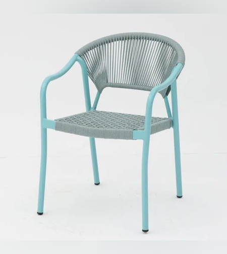 Sun כסא אלומיניום עם ראטן תכלת