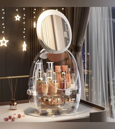 ארגונית תכשיטים כולל מראה עם לד