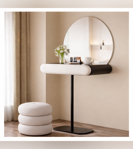 שידת איפור מעוצבת עם מראה לד וכיסא – דגם איתן (הזמנה מוקדמת)