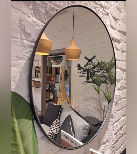 מראה שחורה קוטר 80