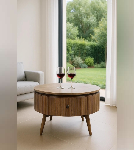 שולחן סלון עגול דגם בוהו