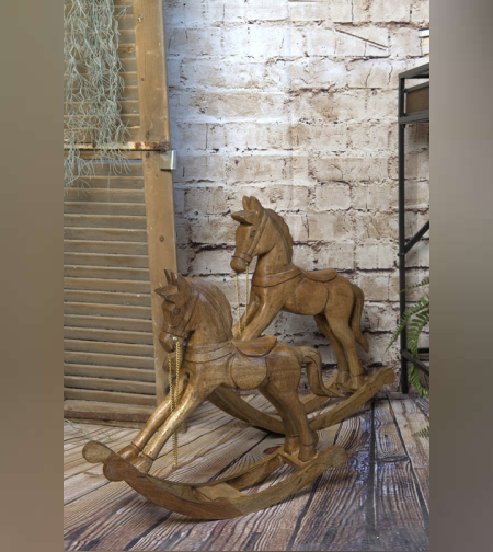 סוס נדנדה עץ טבעי