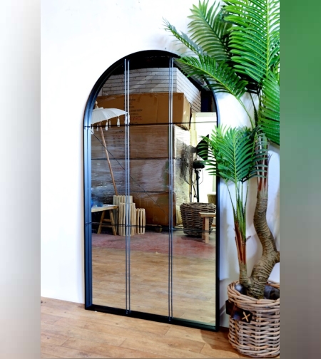 מראה מחולקת שחורה מתכת