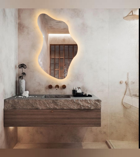 מראת לד א-סימטרית מוארת