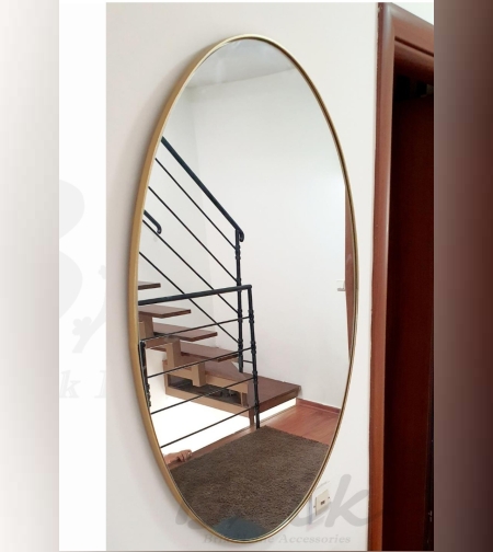 מראה אובלית זהב 120/55