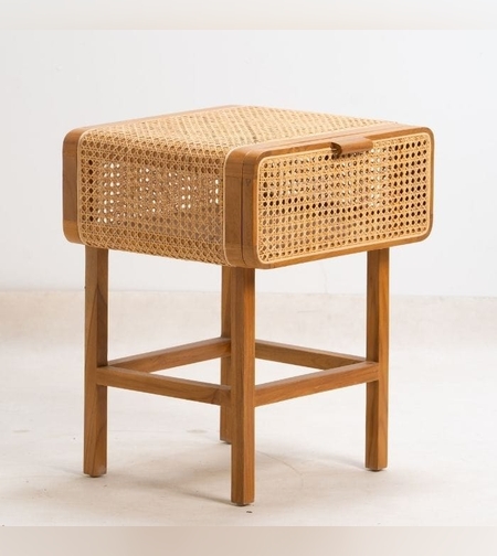 Rattan שידת צד מיטה ראטן