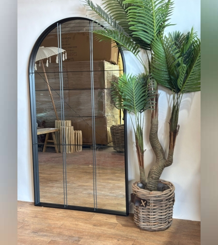 מראה מחולקת שחורה מתכת