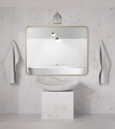 מראה במסגרת זהב,מסגרת מתכת אל-חלדאפשרות תלייה לאורך או לרוחברוחב : 41סמגובה : 61סמ