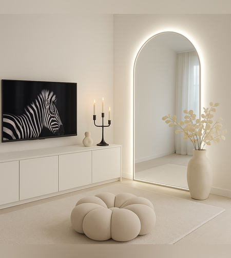 מראה קשתית עם תאורת לד – נוכחות אלגנטית לכל חלל