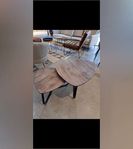 סט שולחנות עץ