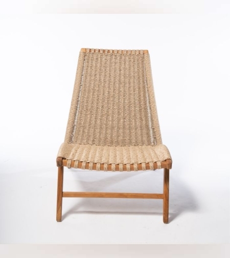 Lazy כורסא מעץ טיק וראטן סינטטי