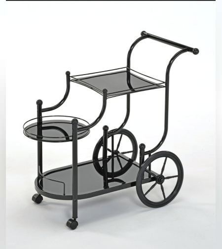 עגלת משקאות3 קומות בצבע שחור