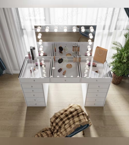 פינת איפור הוליווד לבן - דגם הוליווד