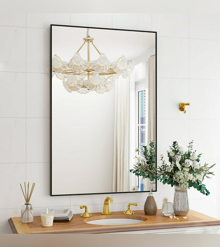 מראה מלבנית עם מסגרת אלומיניום | דגם שון