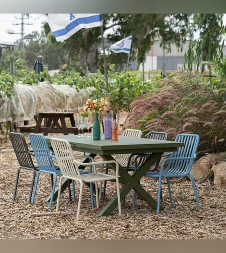 Linen שולחן אלומיניום ירוק כהה 240 ס