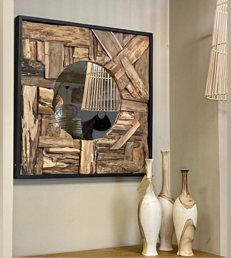 מראה מחתיכות של עץ טיק ועצי סחף 70/70