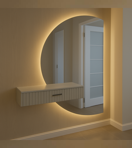 מראת סהר יוקרתית עם תאורת LED