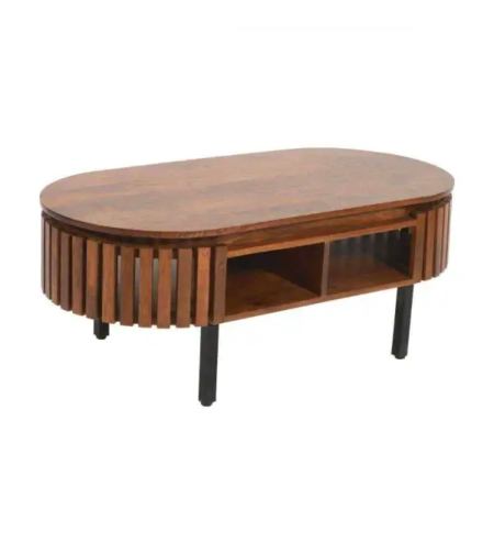 שולחן סלון אובלי מעץ מנגו