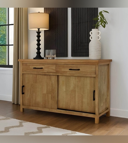 וינה – שידת עץ דלתות הזזה בגוון טבעי