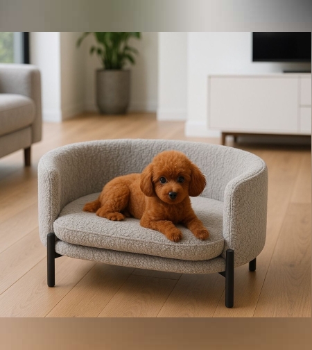 כורסת כלב טדי צבע אפור מעוצבת – נוחות וסטייל לחבר הכי טוב שלך