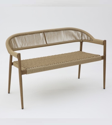 ספסל אלומיניום דמוי עץ טבעי,