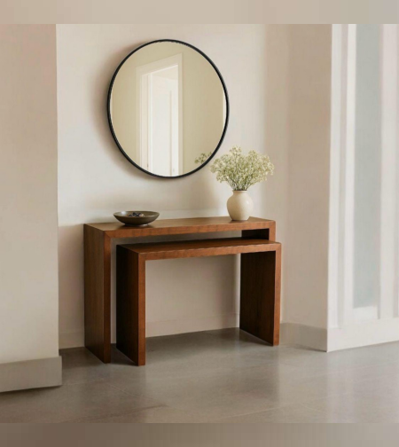 סט 2 קונסולות עץ מלא מנגו