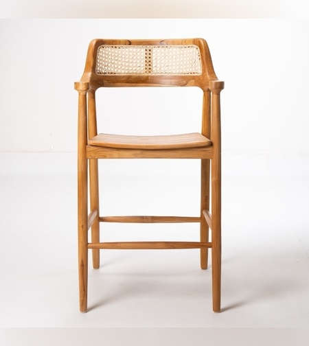 Hirosima כסא בר מעץ טיק