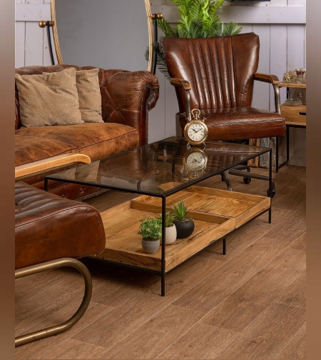 שולחן סלון מעץ מלא