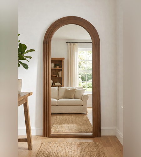 מראת קשת קלאסית מעץ אגוז מלא – דגם 4439