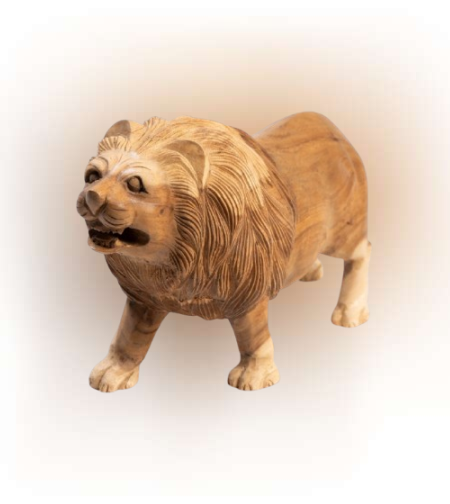 Lion דקורציה מעץ טיק