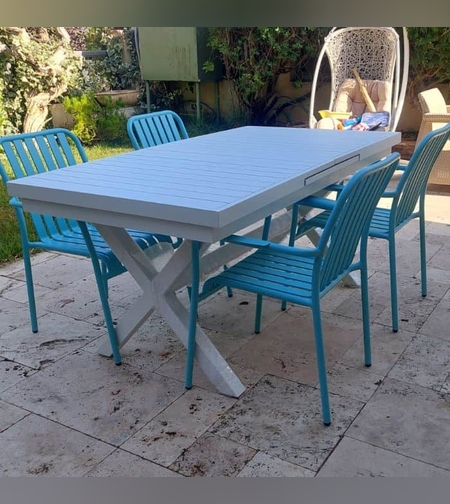 Linen שולחן אלומיניום לבן 180 ס