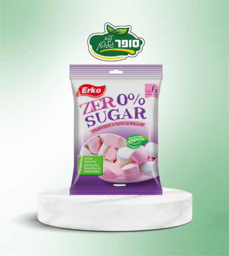 מרשמלו ממולא בטעם תות ללא סוכר - ERKO