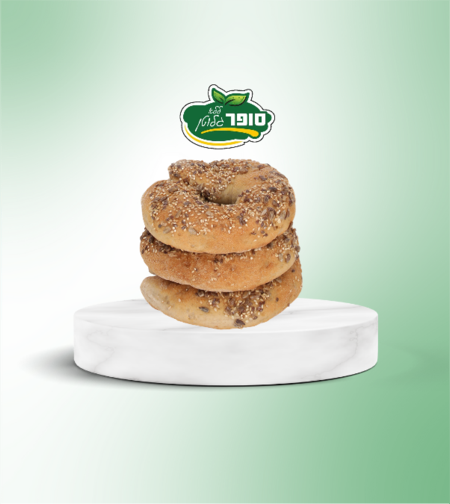 מארז של 3 לחמניות בייגל ללא גלוטן וללא תוספת סוכר לבן - גלוטריה