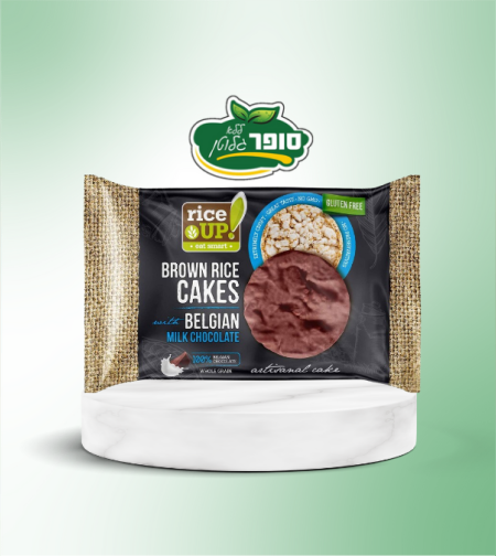 פרכיות אורז מלא בציפוי שוקולד חלב ללא גלוטן