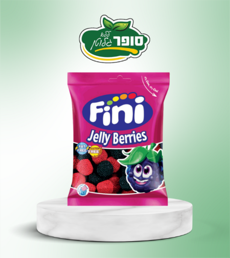 סוכריות ג'לי בטעם פטל בציפוי סוכריות רכות  (fini)