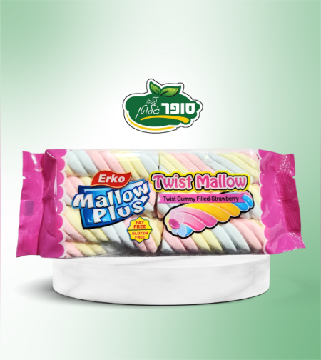 מרשמלו טוויסט ממולא בטעם תות - ERKO