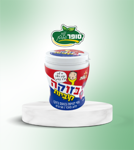 גומי לעיסה בטעם בזוקה ללא סוכר - עלית